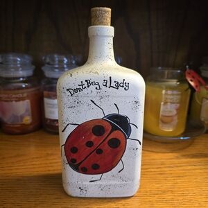 Handpainted Ladybug Bottle - "Don't Bug a Lady"